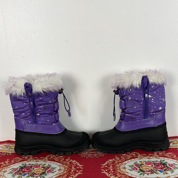 Dream Paris Kids 3 Warm Snow Boots  Waterproof Ksnow Faux Fur Lace Up Closure - Picture 6 of 9